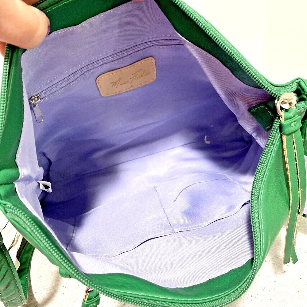 NWT Marc Fisher Green Shoulder Bag Crossbody Purse Soft Faux Leather Designer
